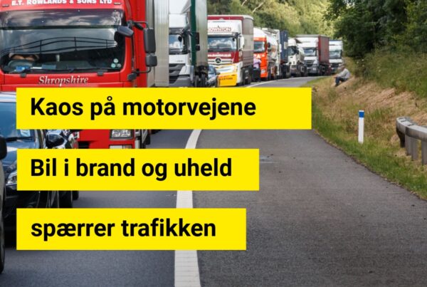 Kaos på motorvejene: Bil i brand og uheld spærrer trafikken