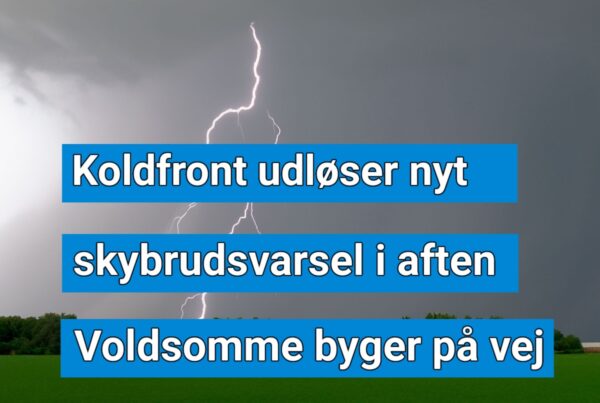 Koldfront udløser nyt skybrudsvarsel i aften