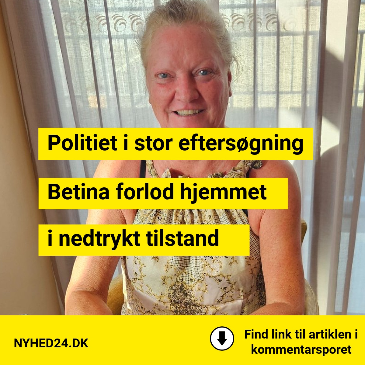 Forsvundet i nat: Politiet leder efter Betina