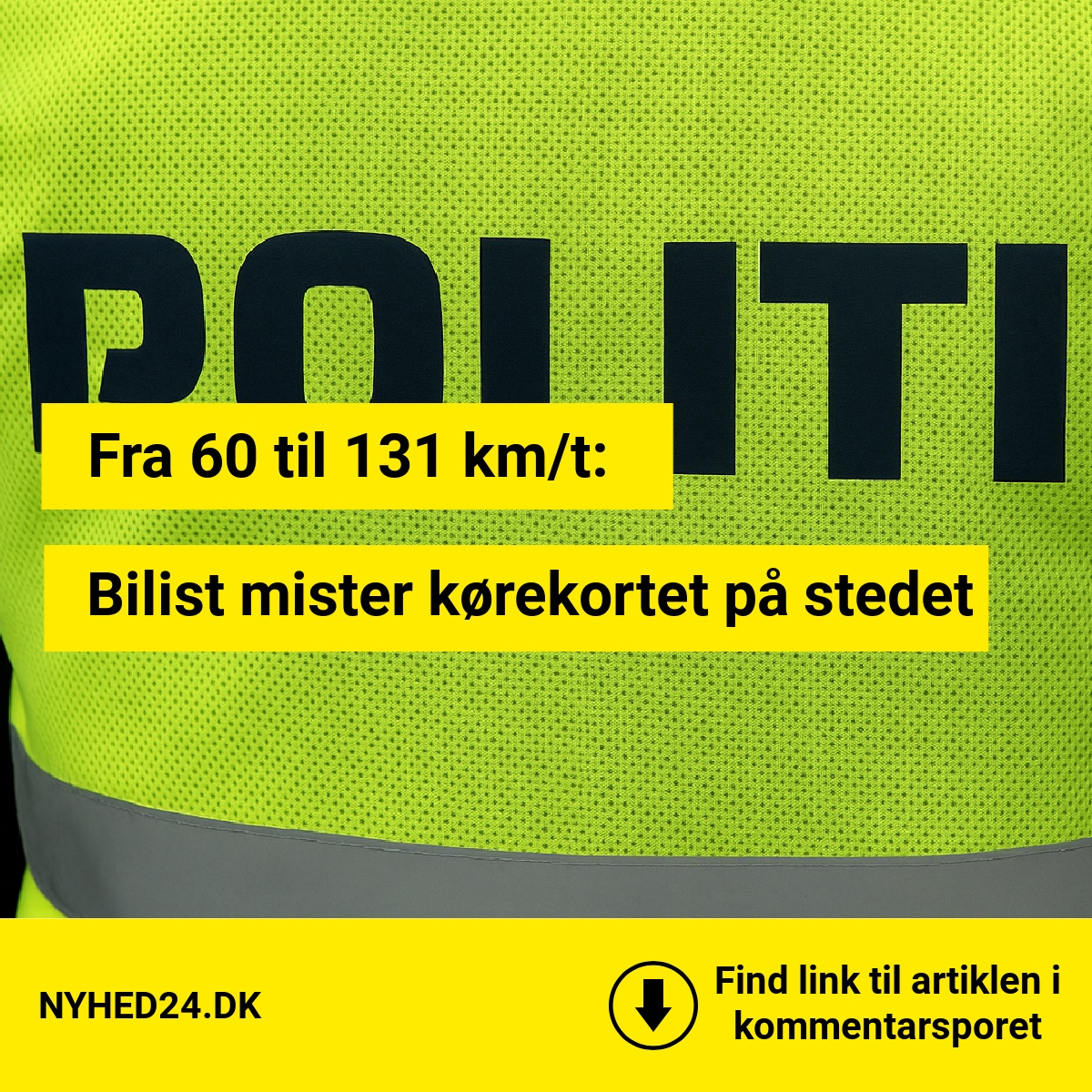 Fra 60 til 131 km/t: Bilist mister kørekortet på stedet