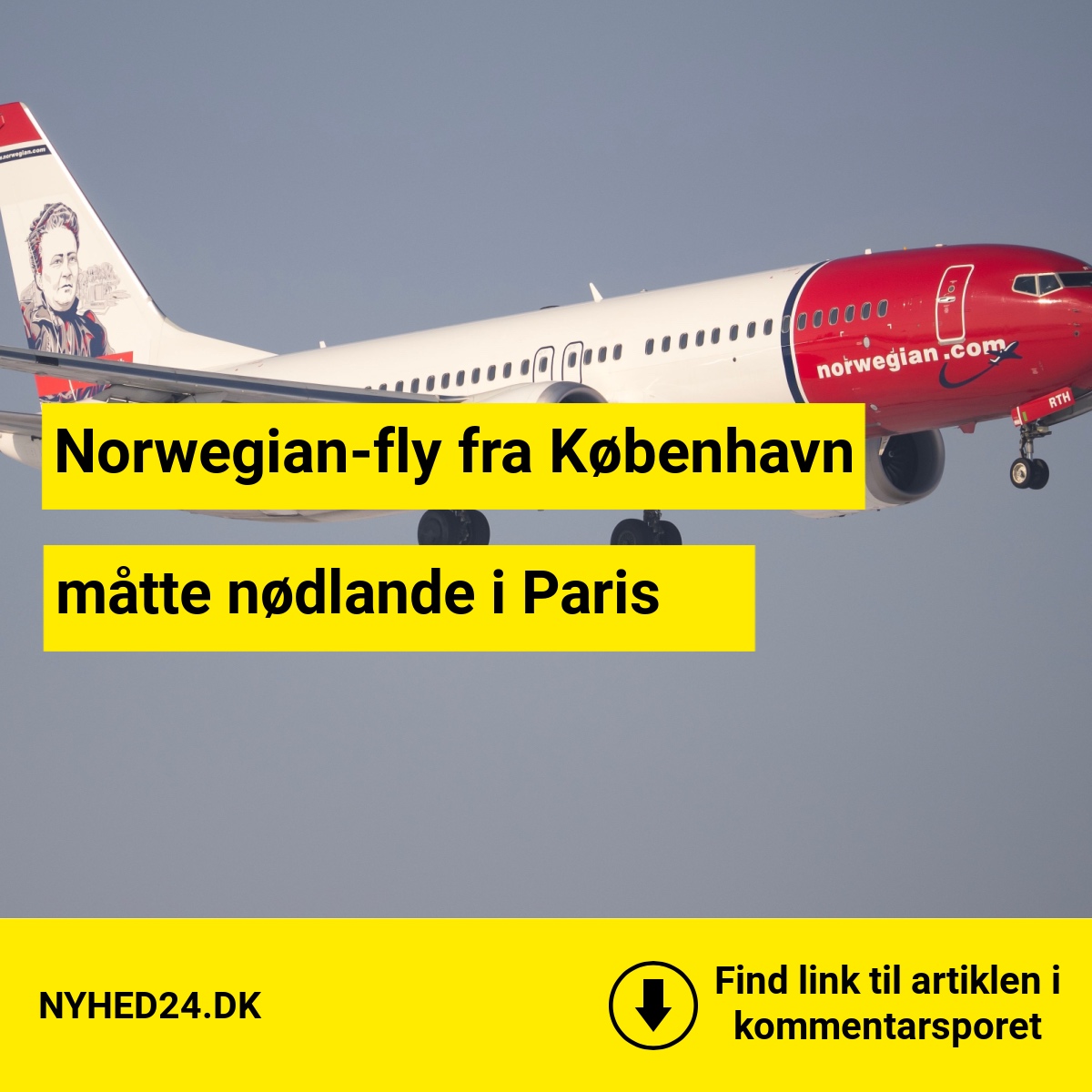 Norwegian-fly fra København måtte nødlande i Paris