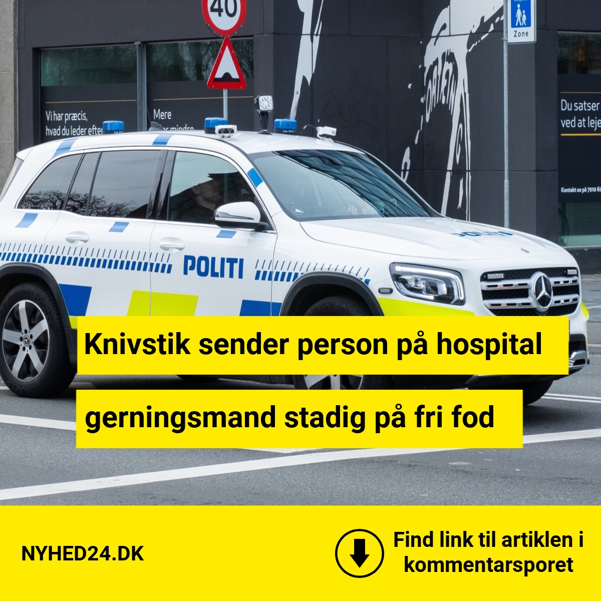 Person stukket med kniv - gerningsmand stadig på fri fod
