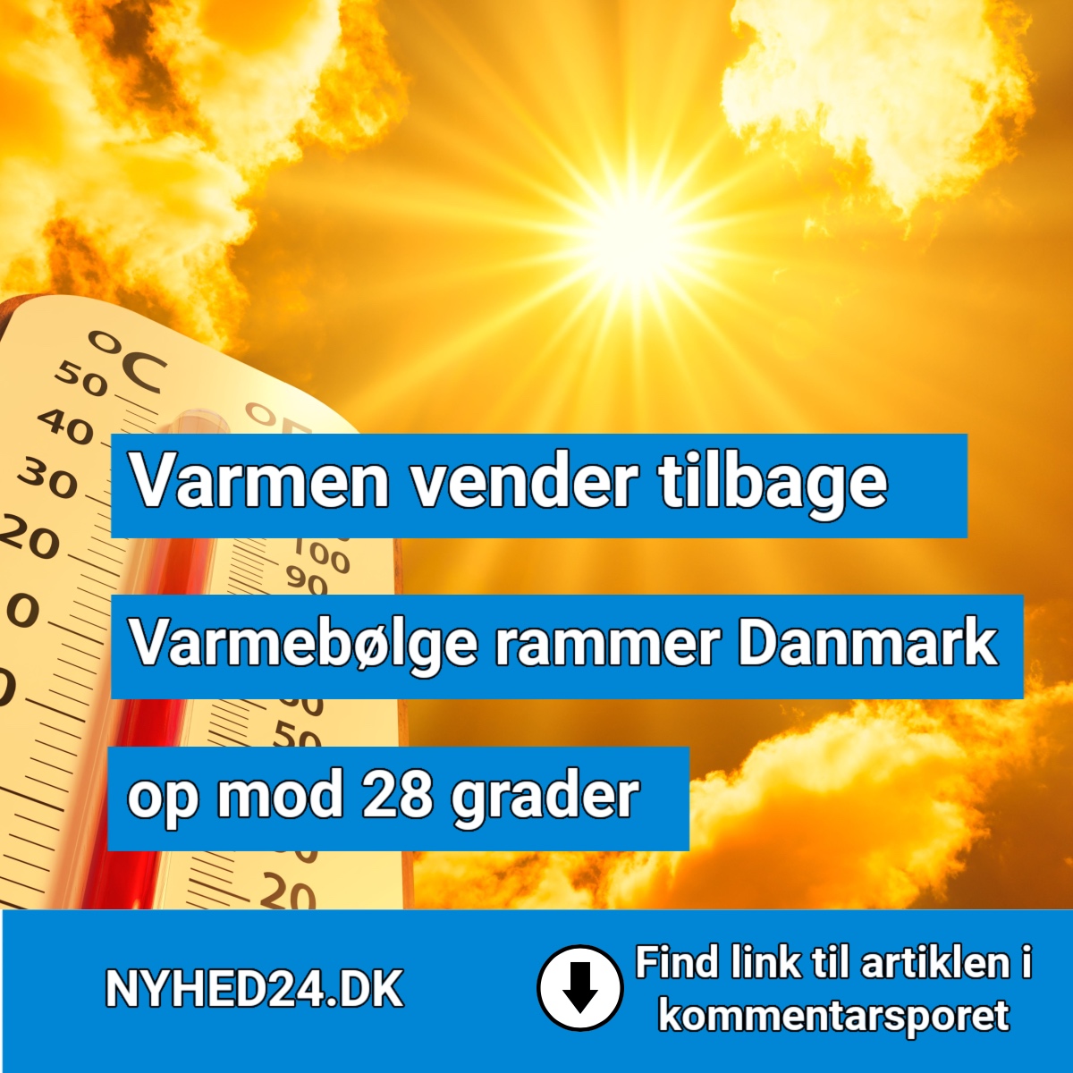 DMI varsler varmebølge – op mod 28 grader