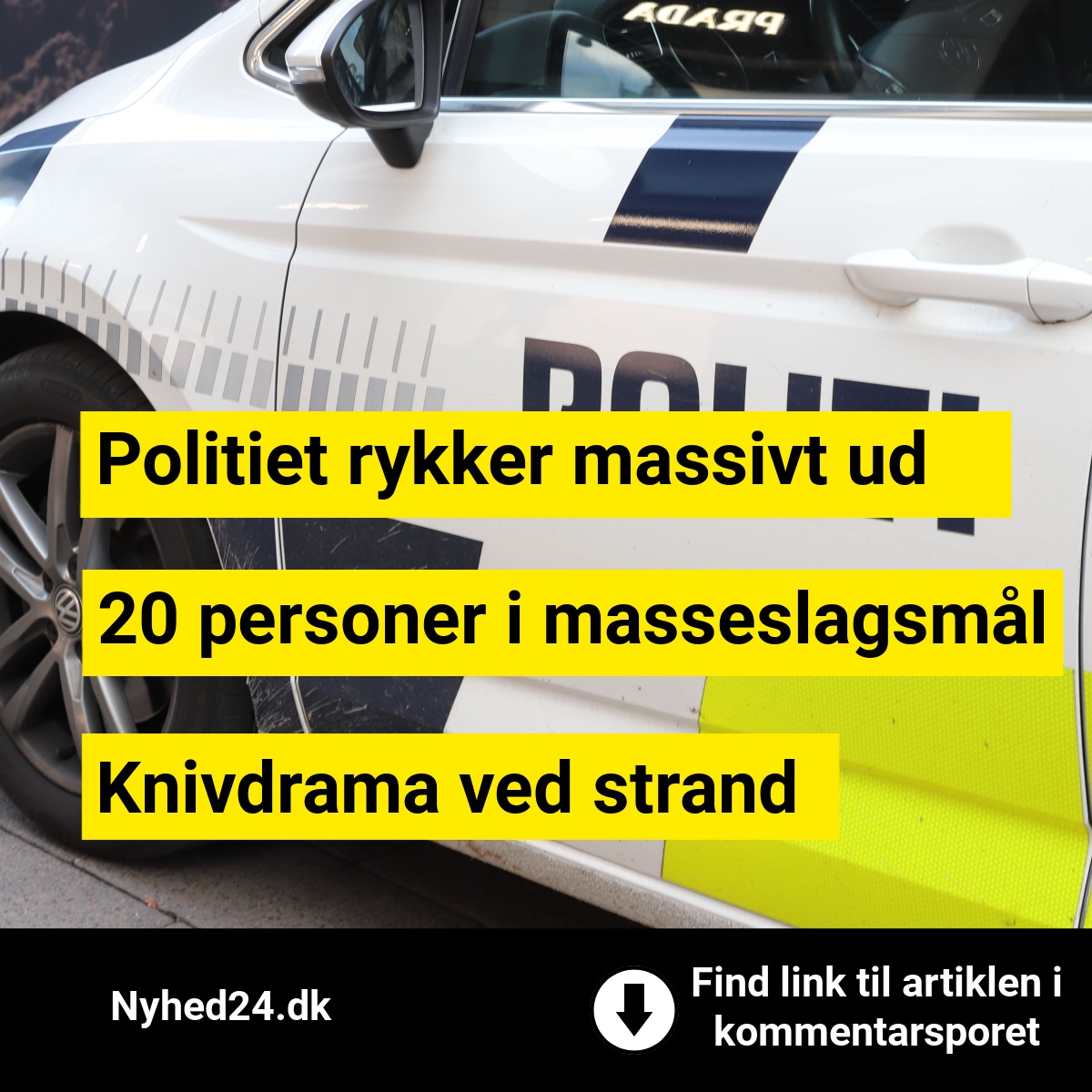 Politiet rykker massivt ud - 20 personer i masseslagsmål