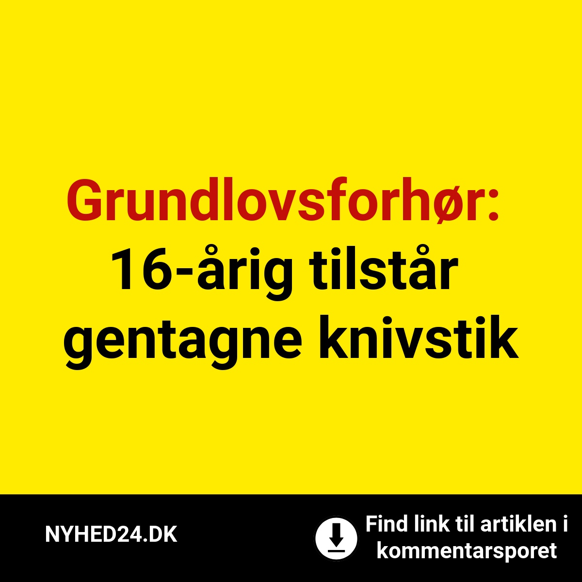 Grundlovsforhør: 16-årig tilstår gentagne knivstik
