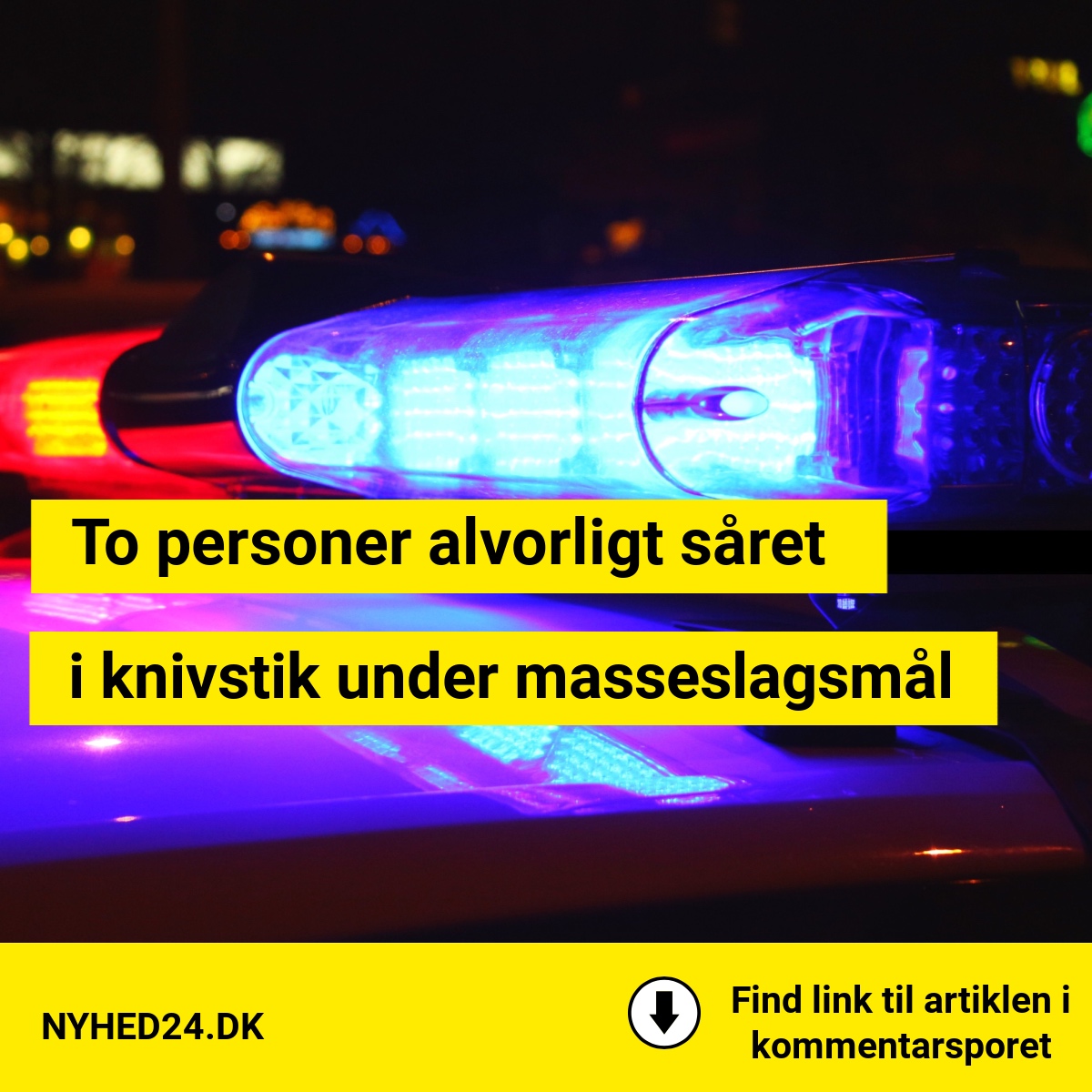 To personer alvorligt såret i knivstik under masseslagsmål