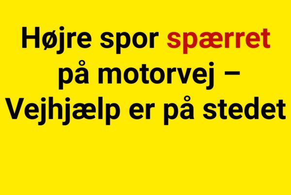 Højre spor spærret på motorvej – Vejhjælp er på stedet