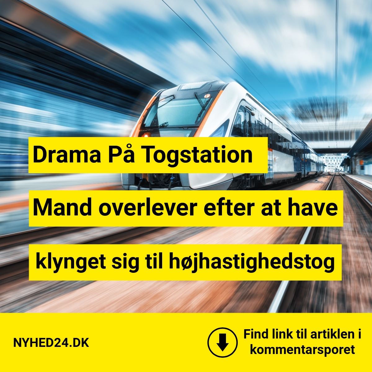 Drama på togstation: Mand overlever efter at have klynget sig til højhastighedstog