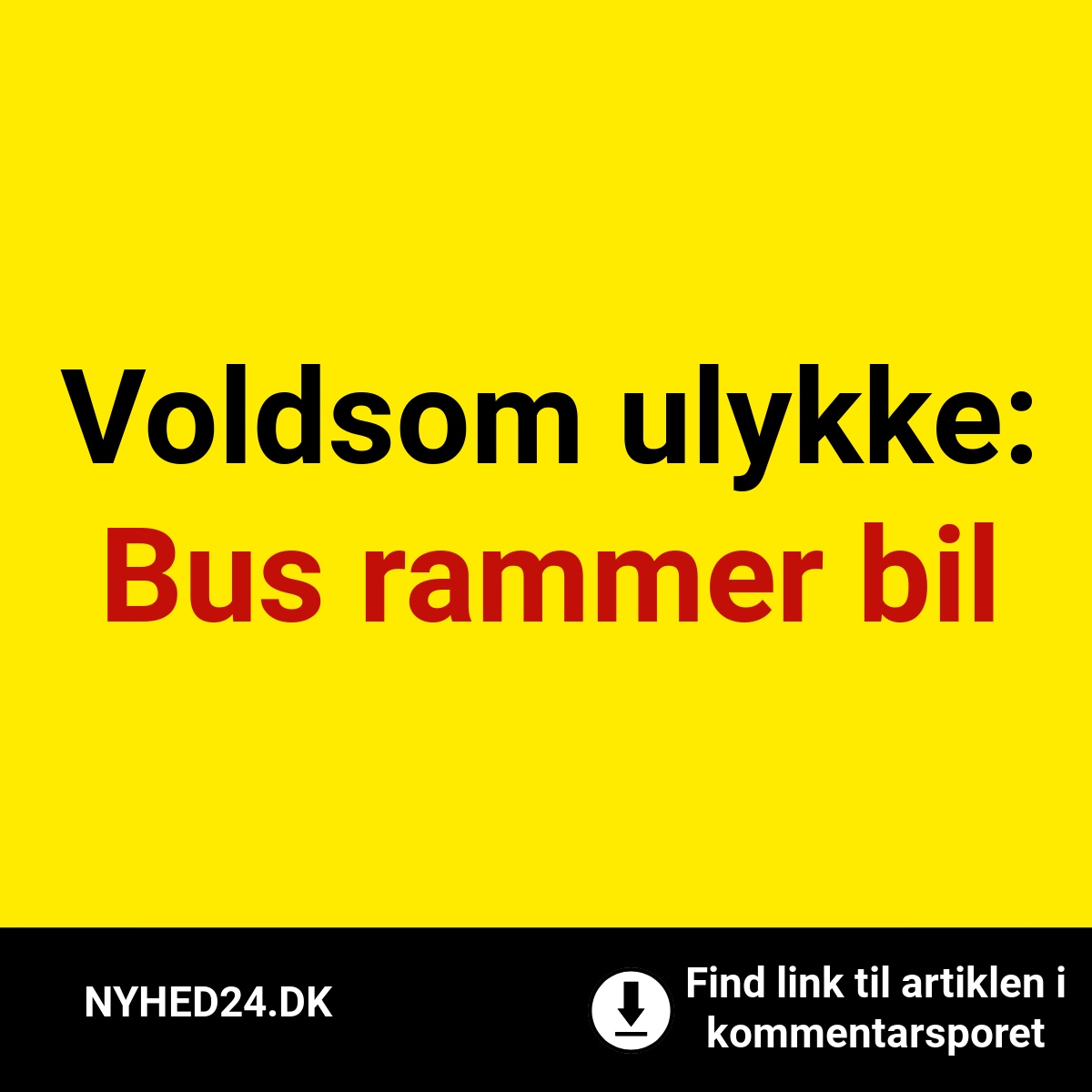 Voldsom ulykke: Bus rammer bil