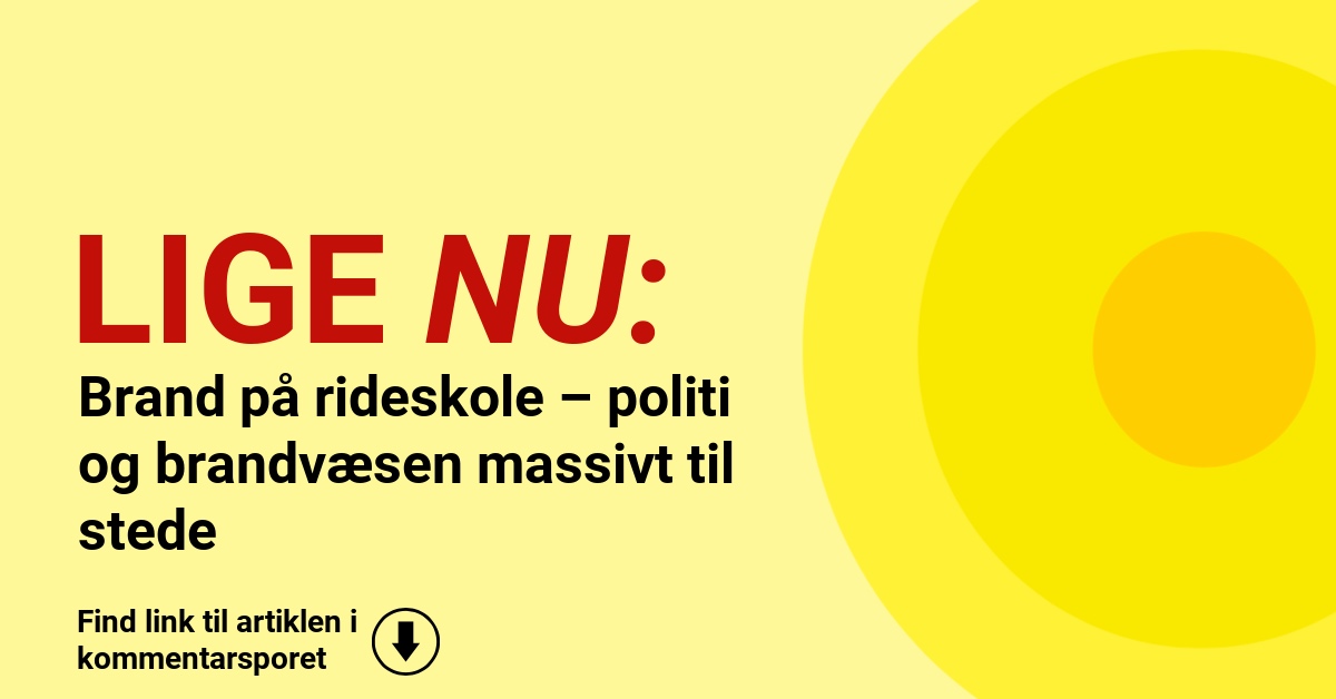 Brand på rideskole – politi og brandvæsen massivt til stede