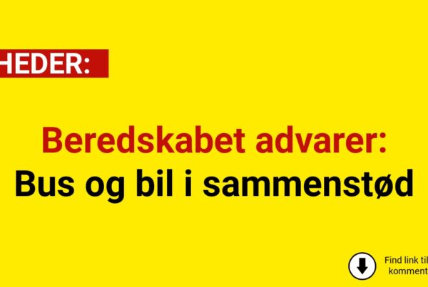 Beredskabet advarer: Bus og bil i sammenstød