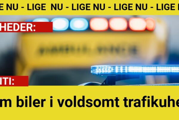 Fem biler i voldsomt trafikuheld