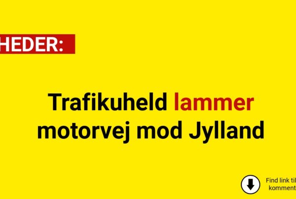 Trafikuheld lammer motorvej mod Jylland