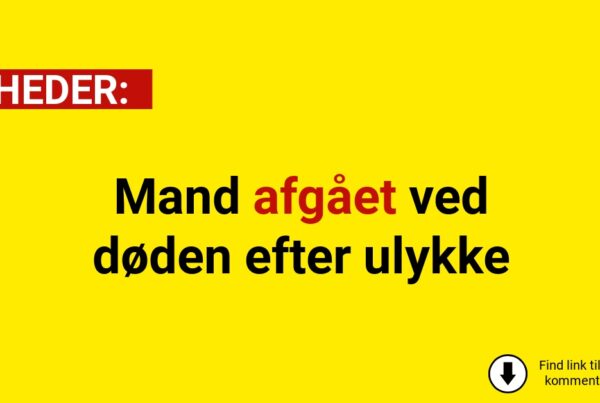 Mand afgået ved døden efter ulykke