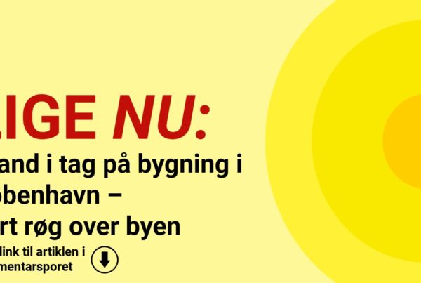 Brand i tag på bygning i København – sort røg over byen