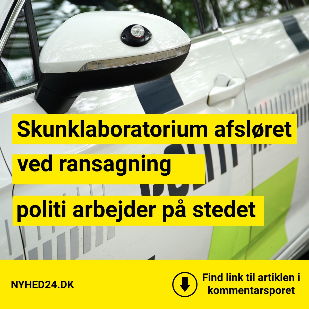 Skunklaboratorium afsløret ved ransagning – politi arbejder på stedet