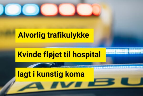 Kvindelig bilist hårdt kvæstet – lagt i kunstig koma