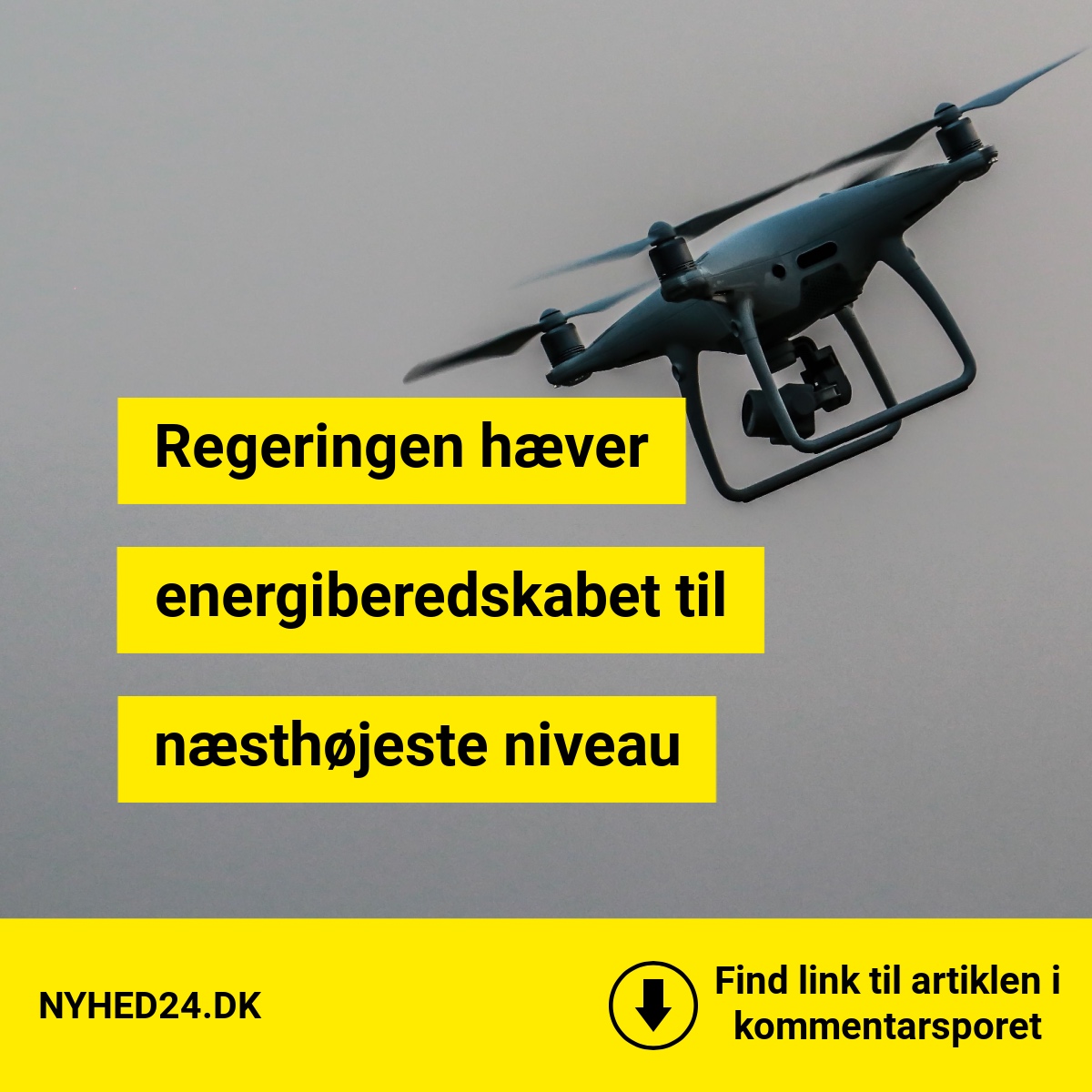 Regeringen hæver energiberedskabet til næsthøjeste niveau