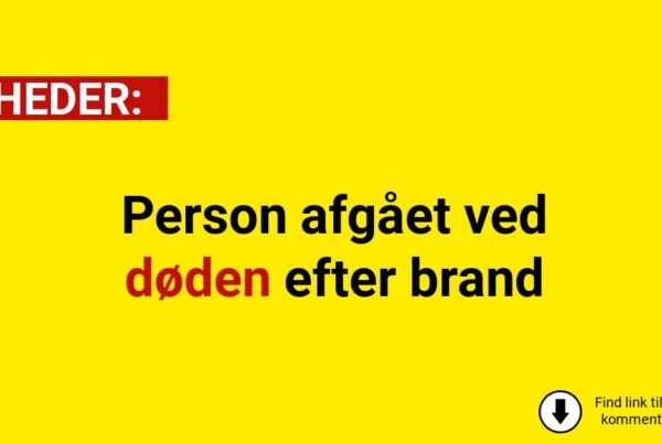 Person afgået ved døden efter brand