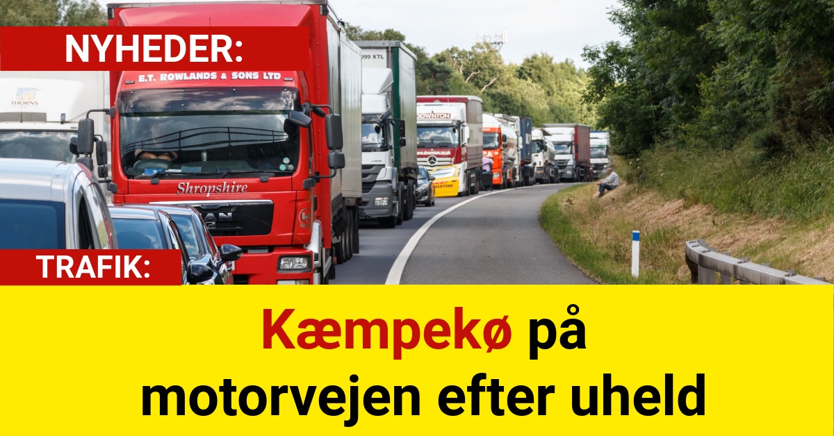 Kæmpekø på motorvejen efter uheld
