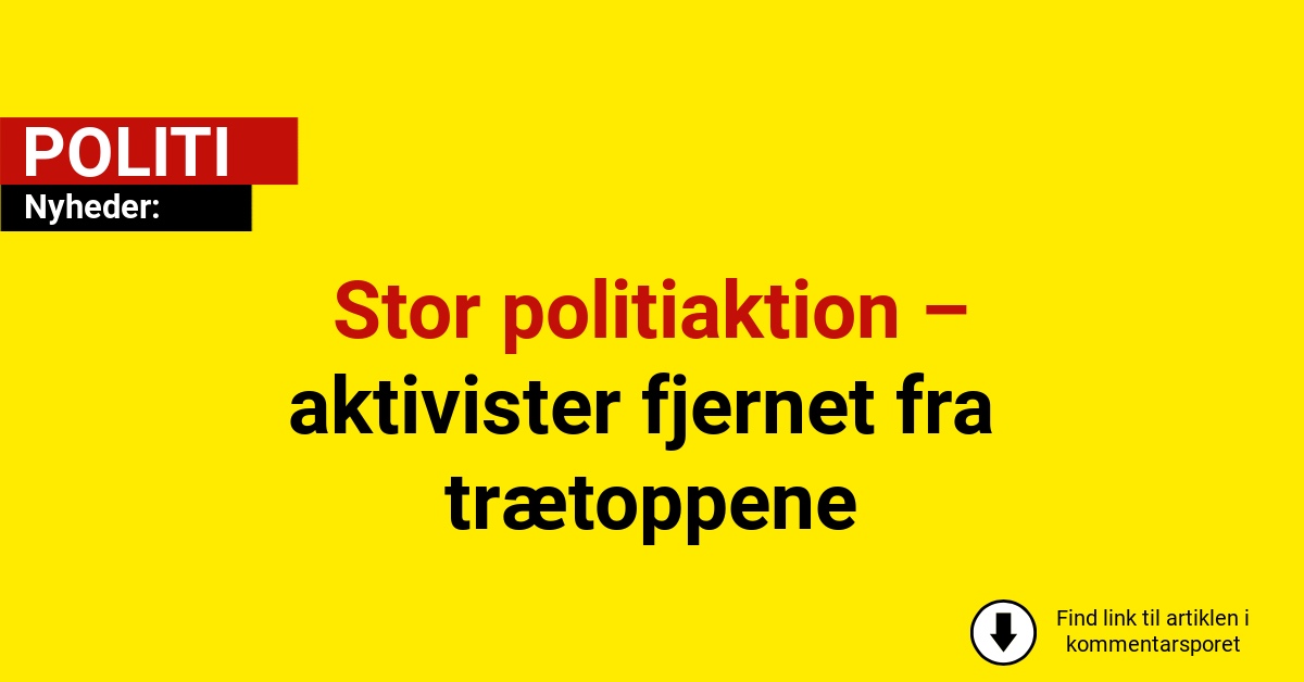Stor politiaktion – aktivister fjernet fra trætoppene