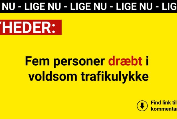 Fem personer dræbt i voldsom trafikulykke