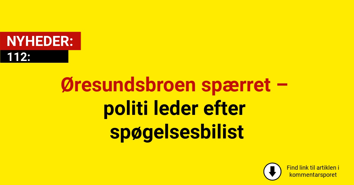 Øresundsbroen spærret – politi leder efter spøgelsesbilist