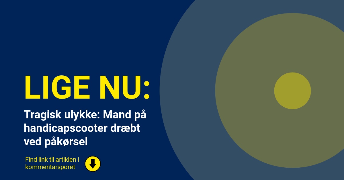 Tragisk ulykke: Mand på handicapscooter dræbt ved påkørsel