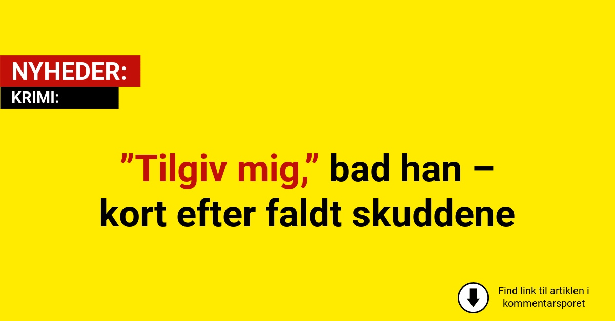 ”Tilgiv mig,” bad han – kort efter faldt skuddene