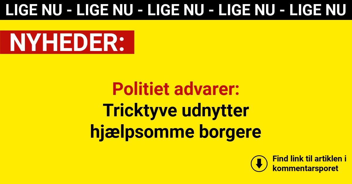 Politiet advarer: Tricktyve udnytter hjælpsomme borgere