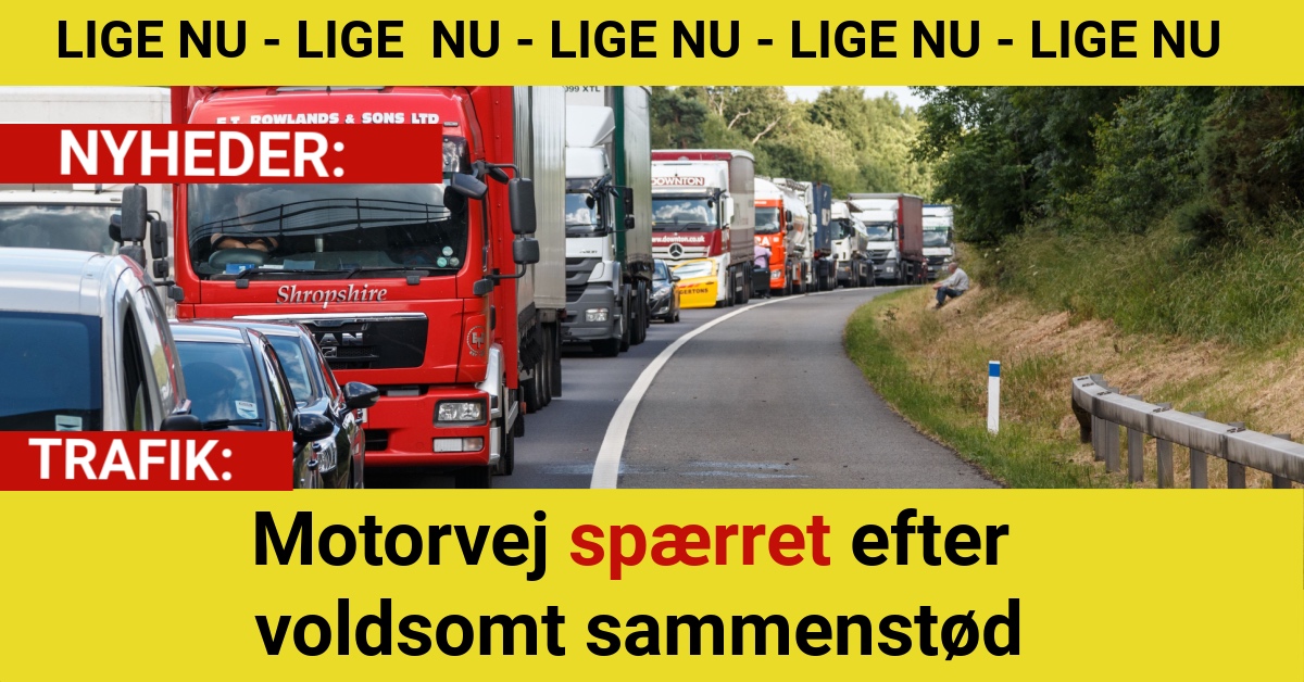 Motorvej spærret efter voldsomt sammenstød