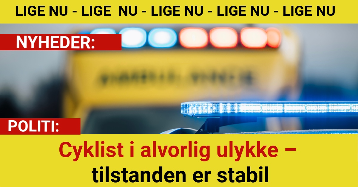 Cyklist i alvorlig ulykke – tilstanden er stabil