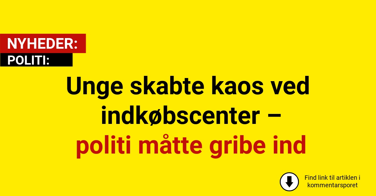 Unge skabte kaos ved indkøbscenter – politi måtte gribe ind