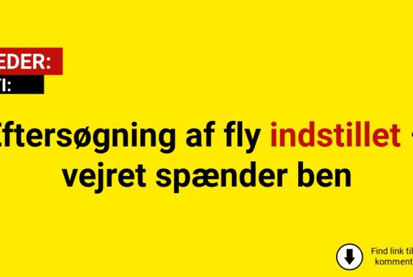 Eftersøgning af fly indstillet – vejret spænder ben