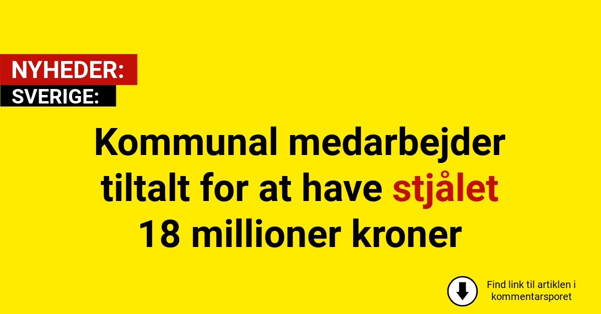 Kommunal medarbejder tiltalt for at have stjålet 18 millioner kroner