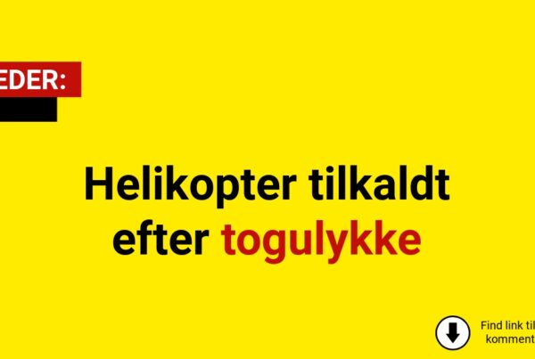 Helikopter tilkaldt efter togulykke