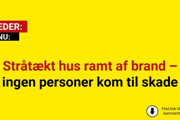 Stråtækt hus ramt af brand – ingen personer kom til skade