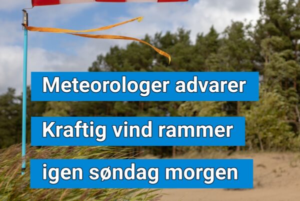 Kraftig vind rammer igen søndag morgen