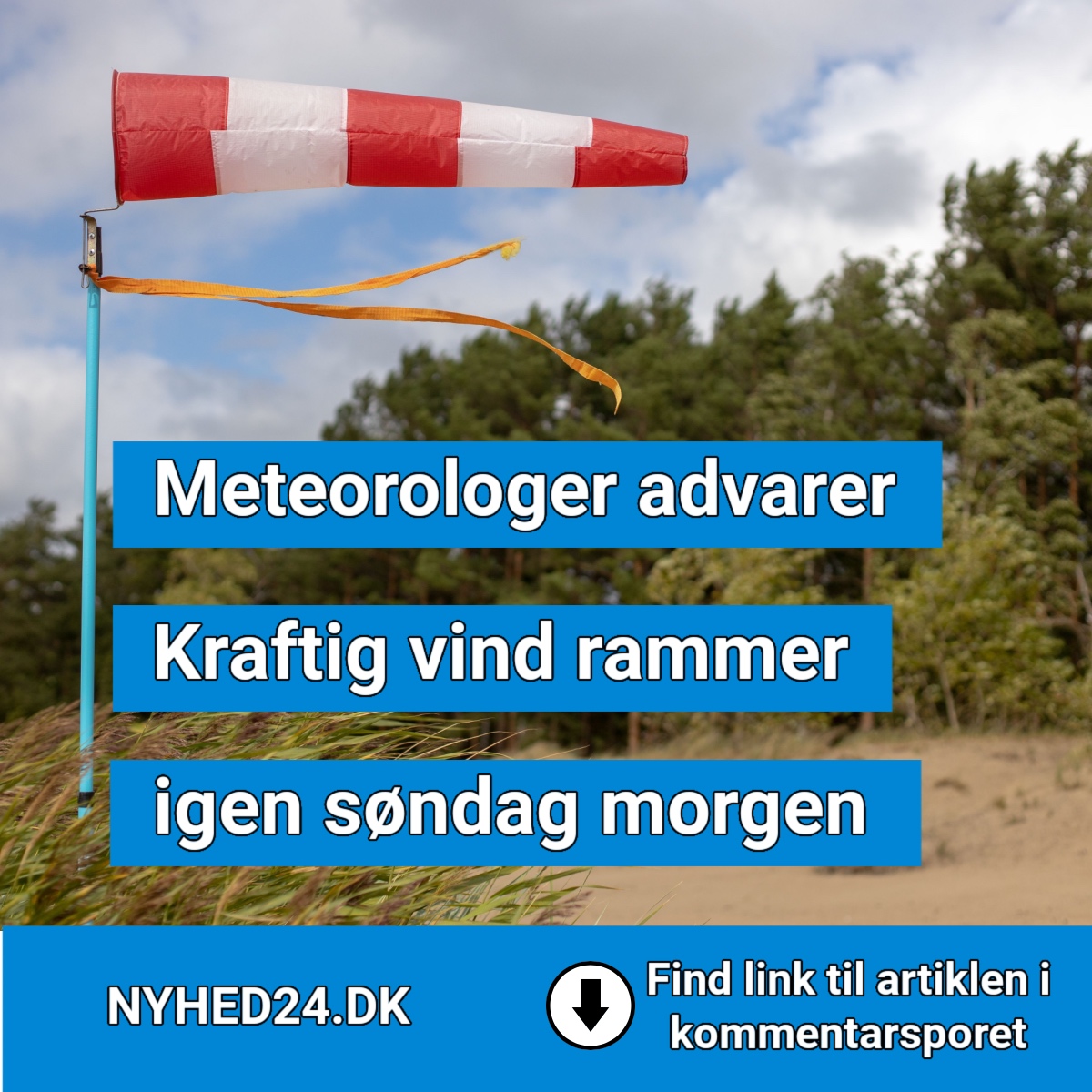 Kraftig vind rammer igen søndag morgen