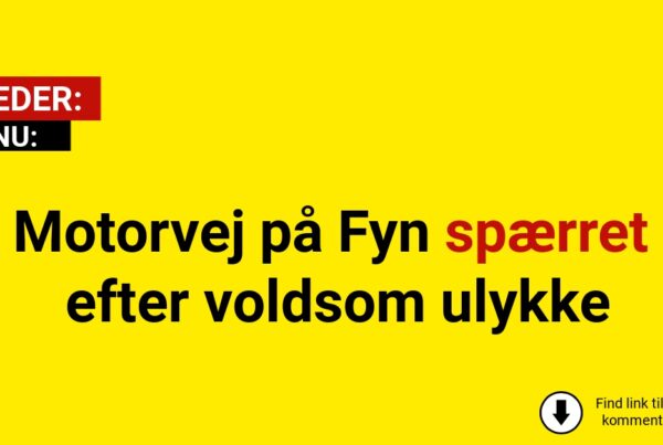 Motorvej på Fyn spærret efter voldsom ulykke