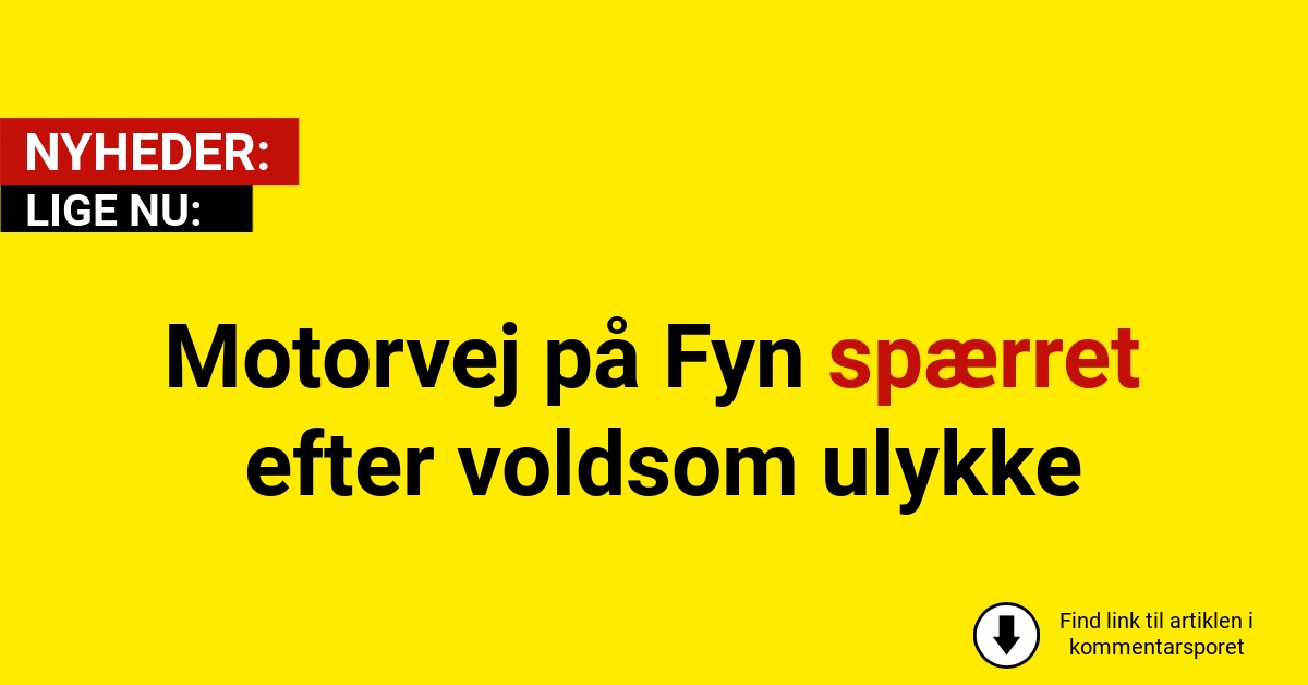 Motorvej på Fyn spærret efter voldsom ulykke