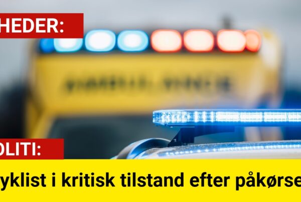 Cyklist i kritisk tilstand efter påkørsel