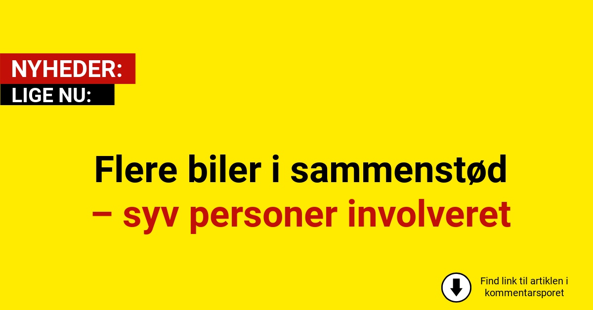 Flere biler i sammenstød – syv personer involveret