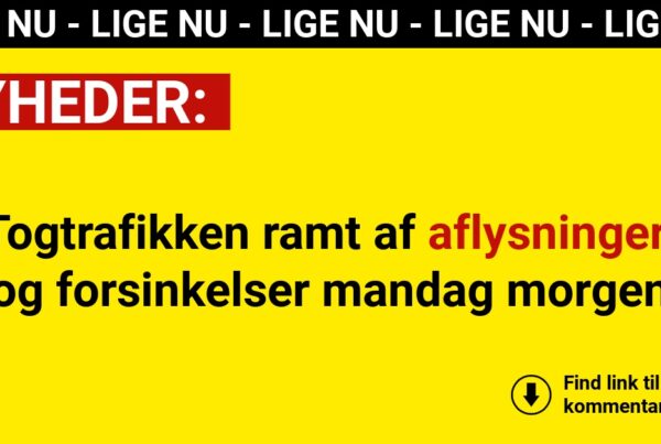 Togtrafikken ramt af aflysninger og forsinkelser mandag morgen