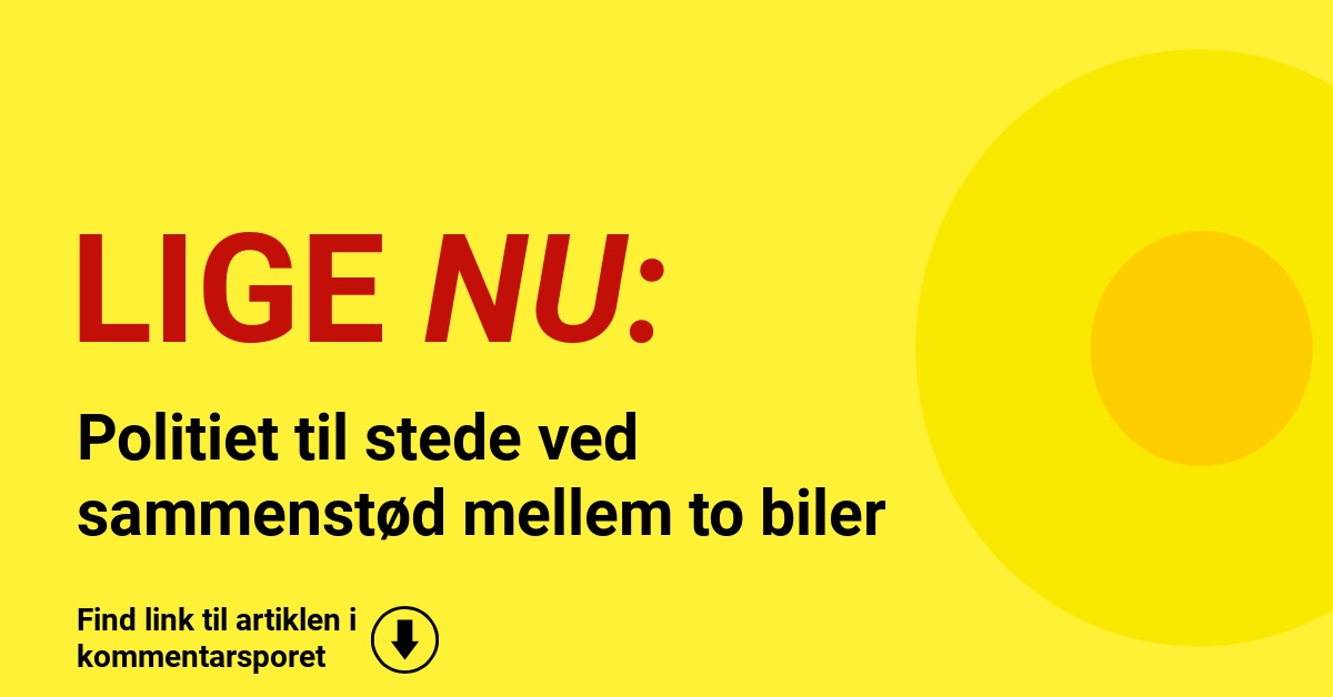 Politiet til stede ved sammenstød mellem to biler