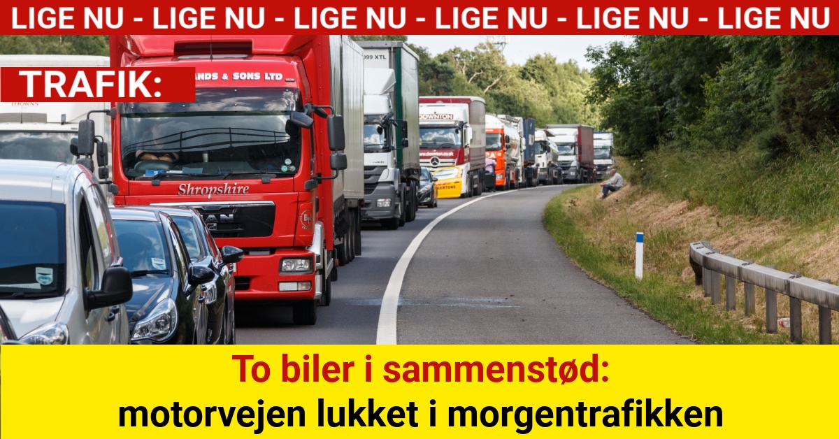 To biler i sammenstød: motorvejen lukket i morgentrafikken