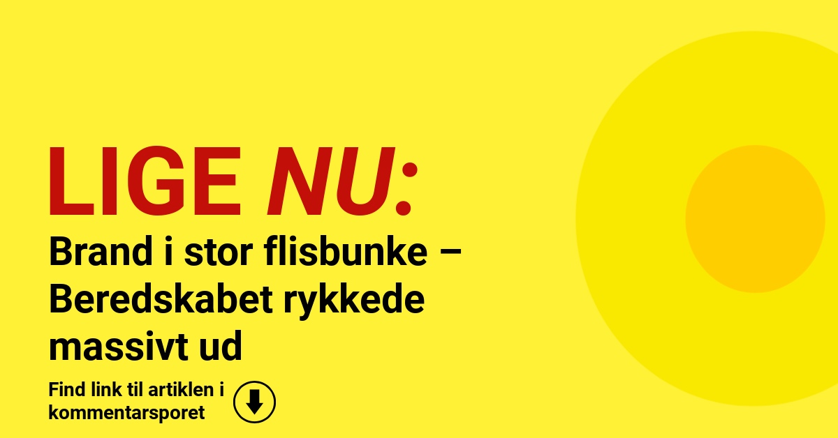 Brand i stor flisbunke – Beredskabet rykkede massivt ud