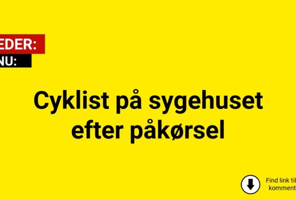 Cyklist på sygehuset efter påkørsel