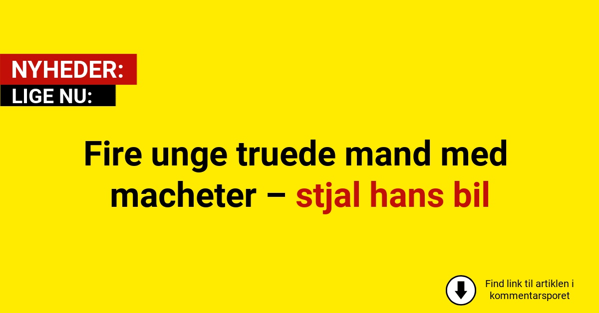Fire unge truede mand med macheter – stjal hans bil