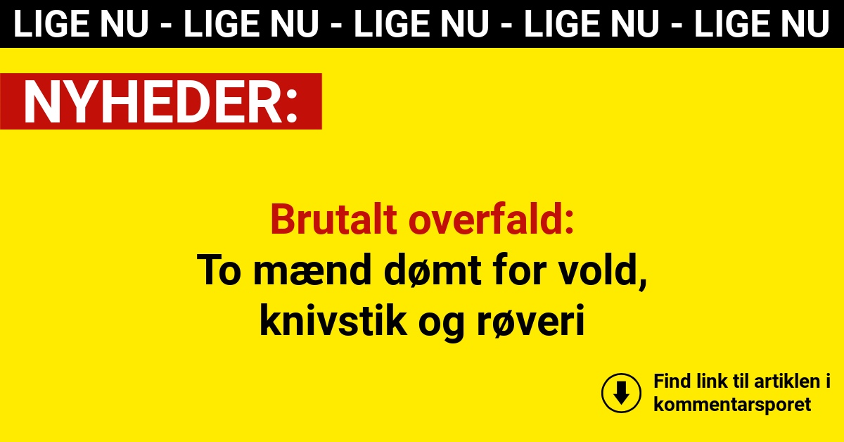 Brutalt overfald: To mænd dømt for vold, knivstik og røveri